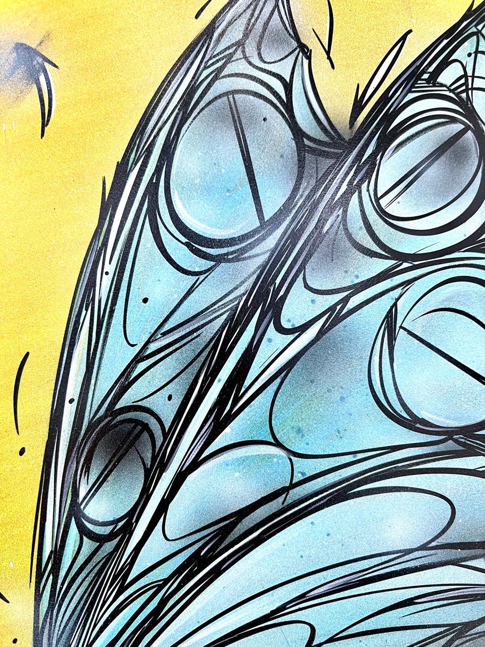 DZIA (born in 1979)
Butterfly, 2022
Spray paint, acrylic and ink on metal signed an dated on the back
Diam.: 50 cm / 19 ¹¹/₁₆ in.