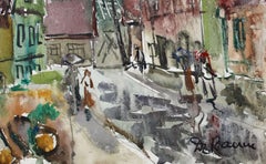 In a small town. 1969, paper, watercolor, 36x48 cm