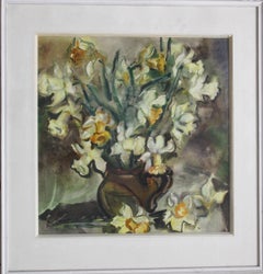 Narcissus, paper, watercolor, 48x47 cm