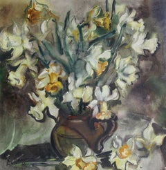 Narcissus, paper, watercolor, 48x47 cm