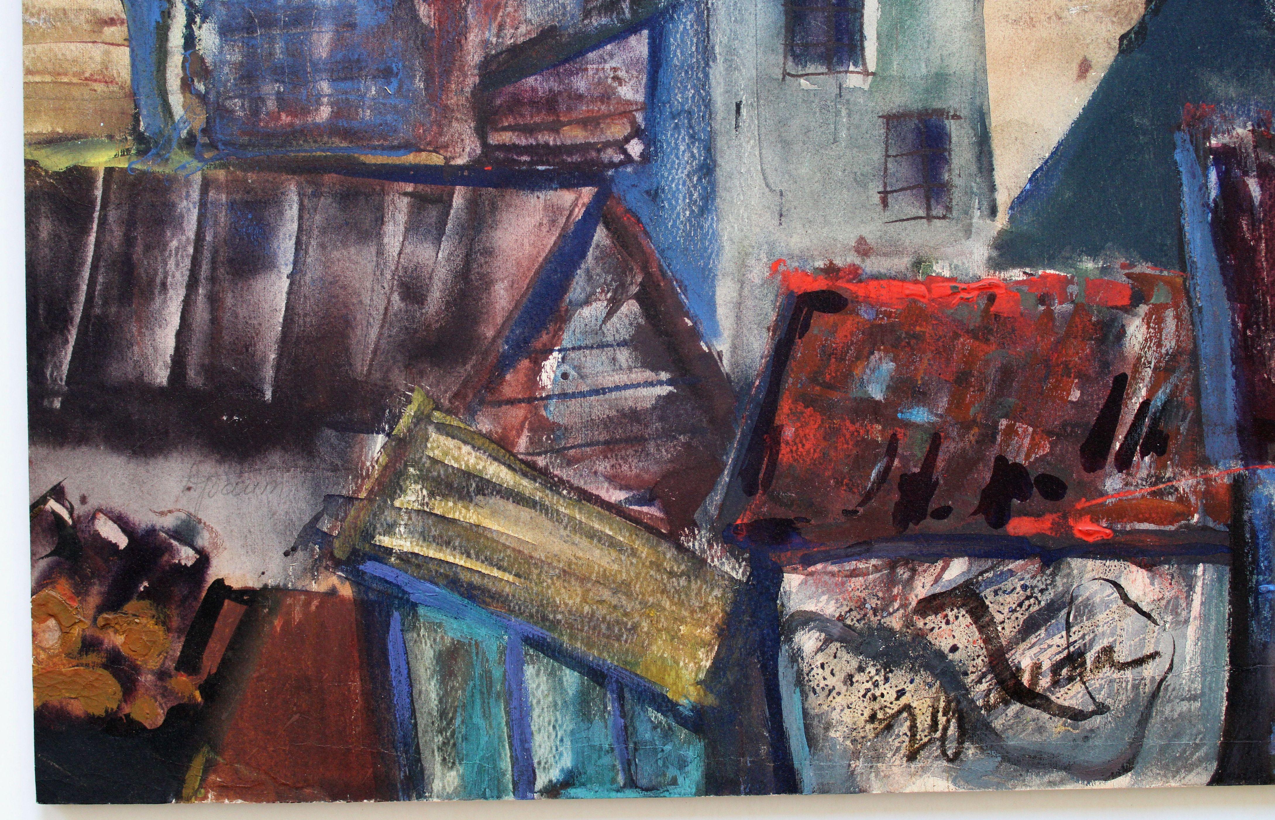 The roofs of Tukums - Painting by Dzidra Bauma