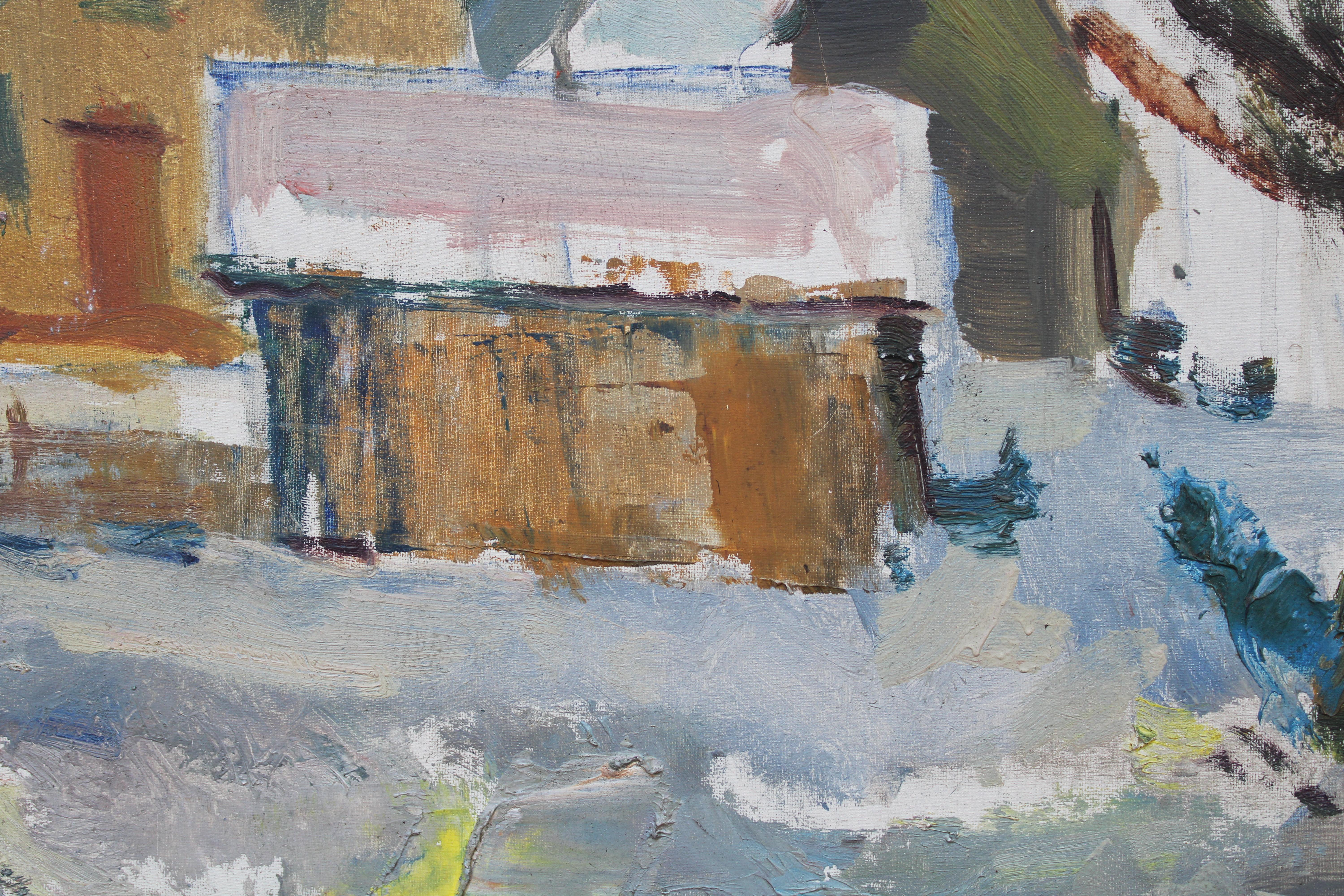A. Winter  1982, tela, cartone, olio, 34,5x49 cm in vendita 1