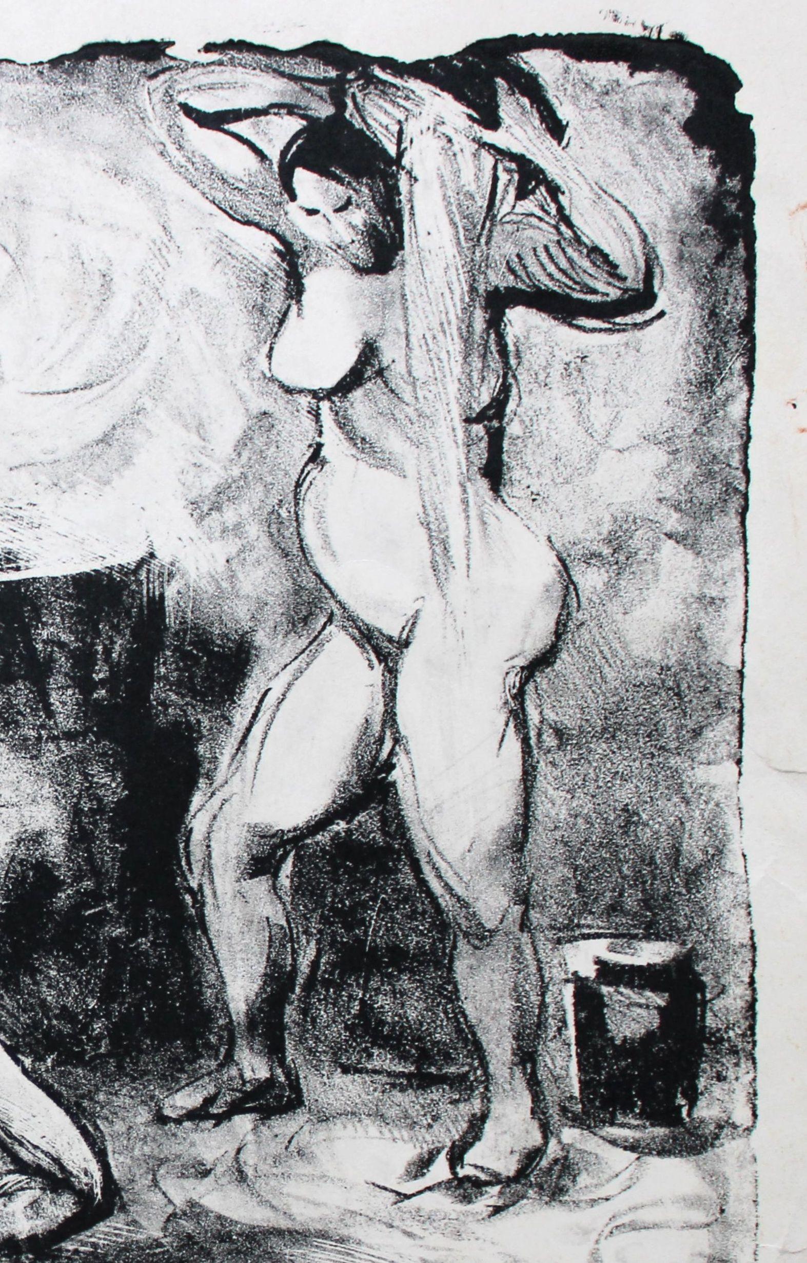 An der Sauna. 1960er Jahre, Papier, Lithografie, 38x49 cm im Angebot 2