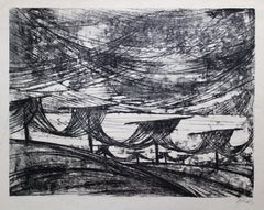 Vintage Fishing nets. 1965, paper, etching 53x66 cm