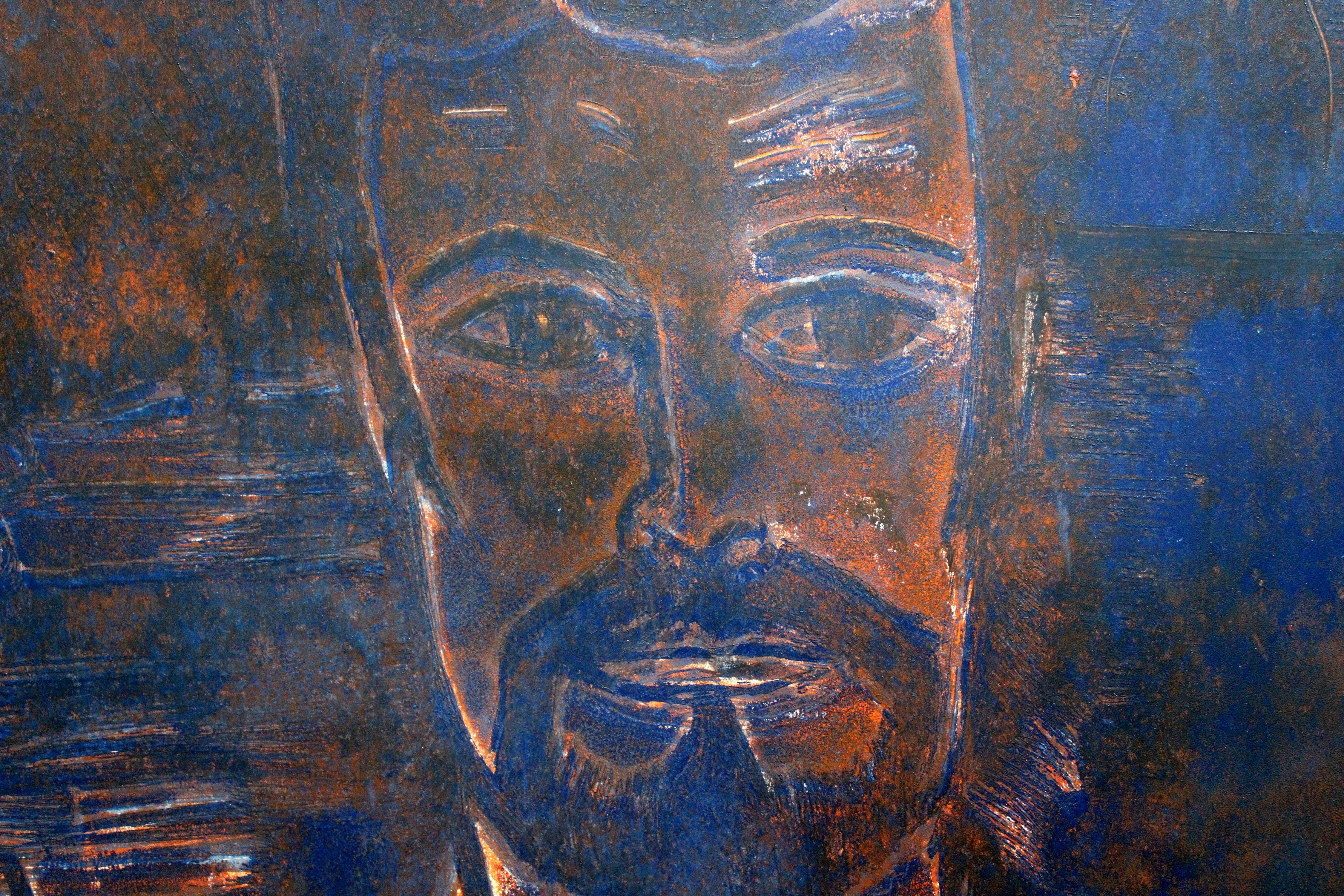 Poet L. Strelevits Porträt. 1972, Papier, Siebdruck, 69x51 cm im Angebot 1