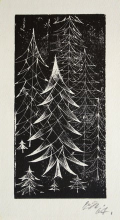 Vintage Spruce. 1967, paper, etching, 18x9 cm