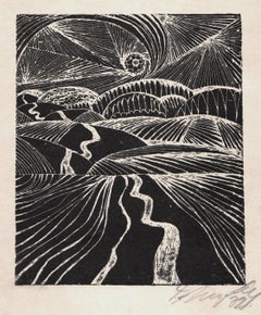 Vintage Up towards the sun. 1972, paper, lithography, 15x12.5 cm