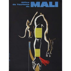 Manifesto originale di Dzouard del 1960 circa per l'Office du Tourisme du Mali