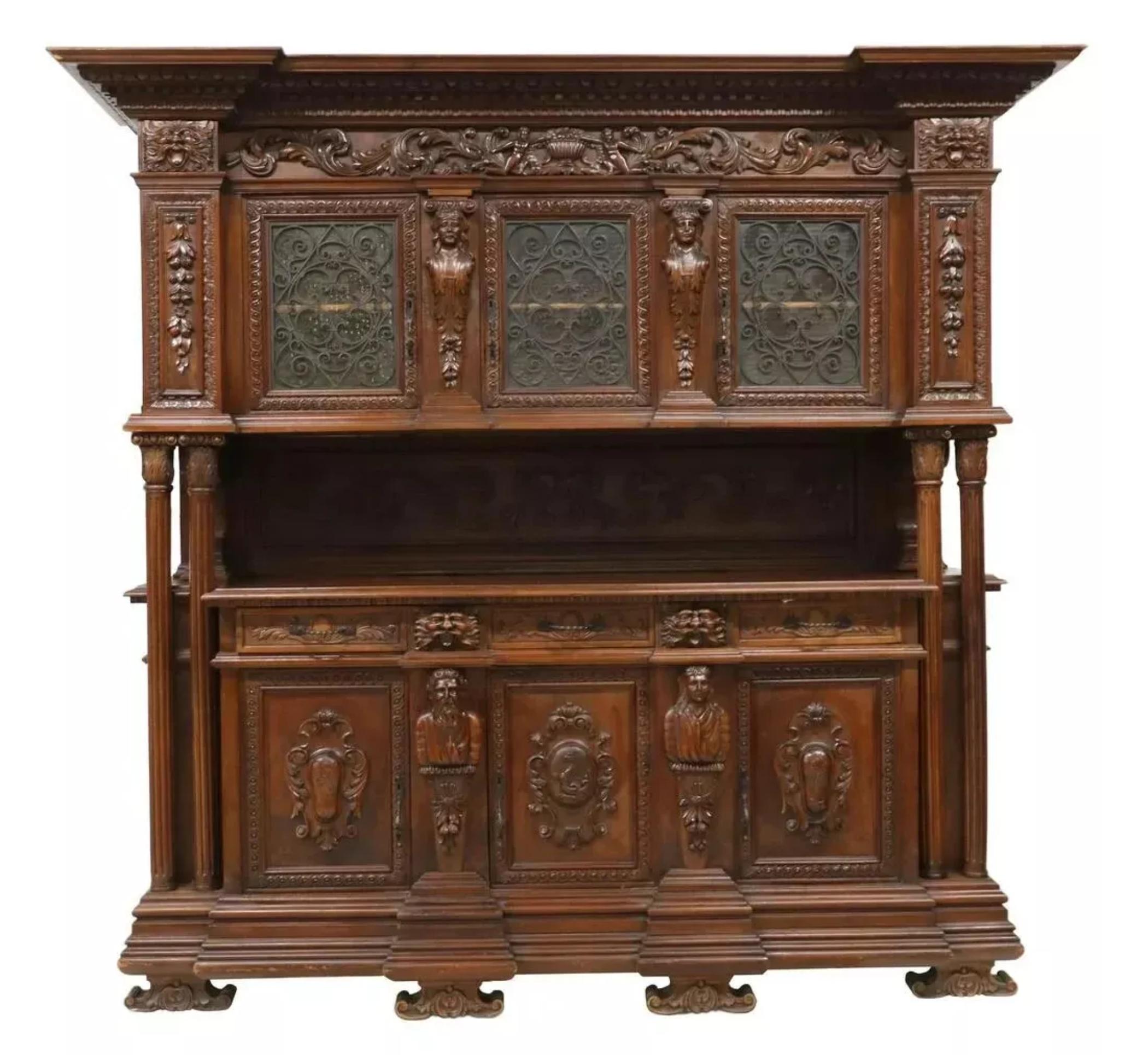 Gorgeous E. 1900s Antique Monumental, Fine Carved, Renaiss. Revival, Walnut Sideboard!!

Italian Sideboard, Monumental Pair, Fine Carved, Renaissance  Revival, Walnut,  E. 1900s, 20th Century!

This antique sideboard is a monumental pair of