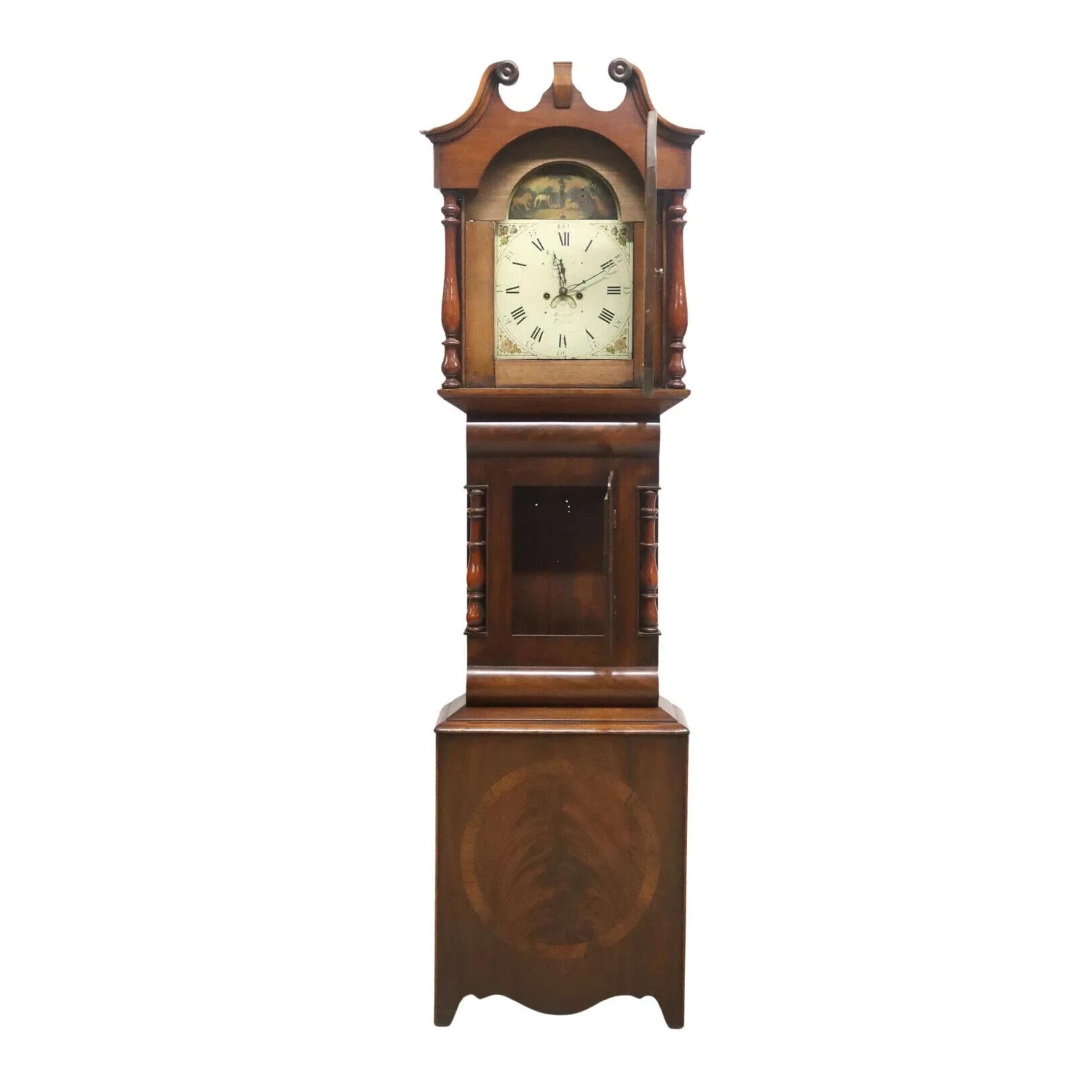 British E. 19th C. Antique English William IV, Mahogany, Striking, Longcase Clock For Sale