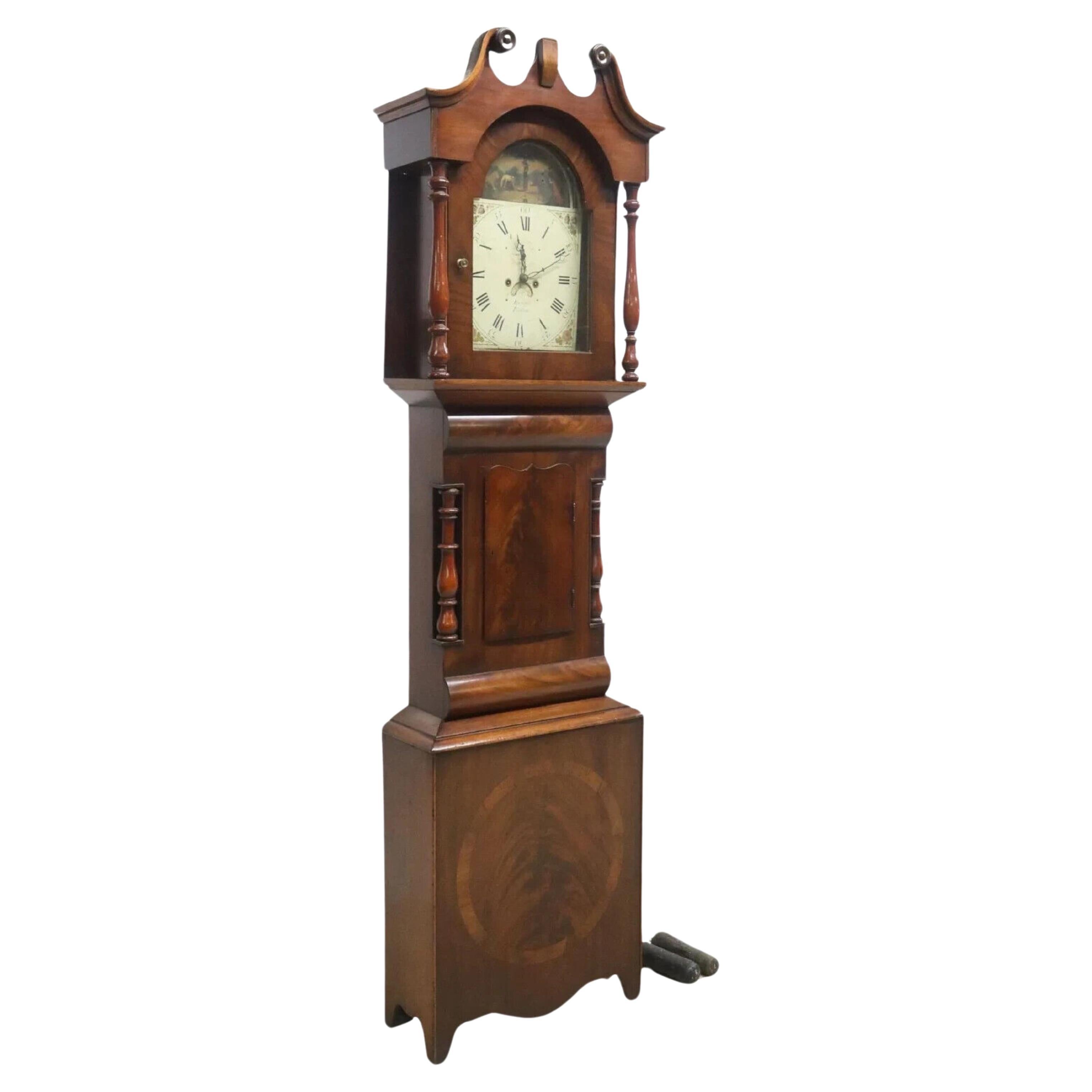 E. 19th C. Antique English William IV, Mahogany, Striking, Longcase Clock