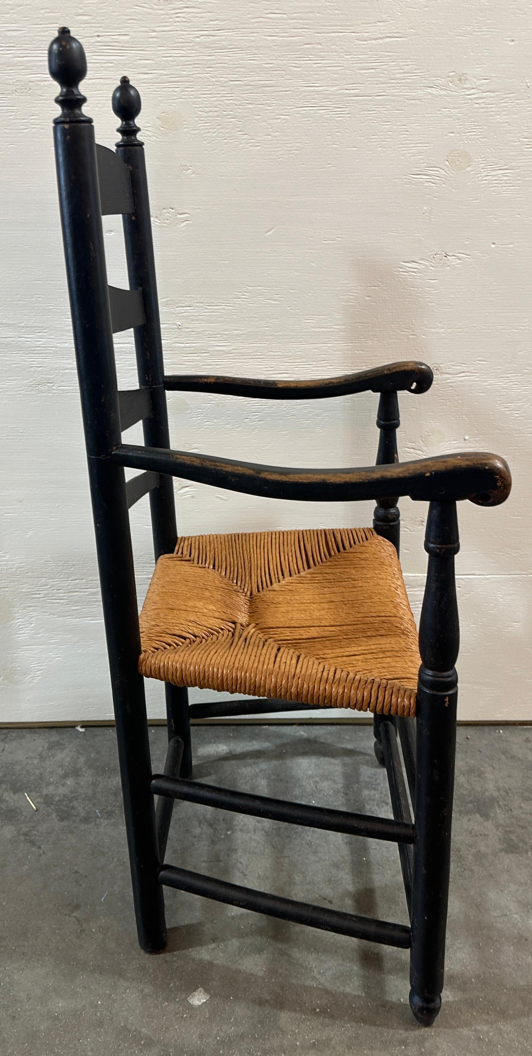 Stile Adirondack E. 19thc New England Ladder back Chairs in vendita