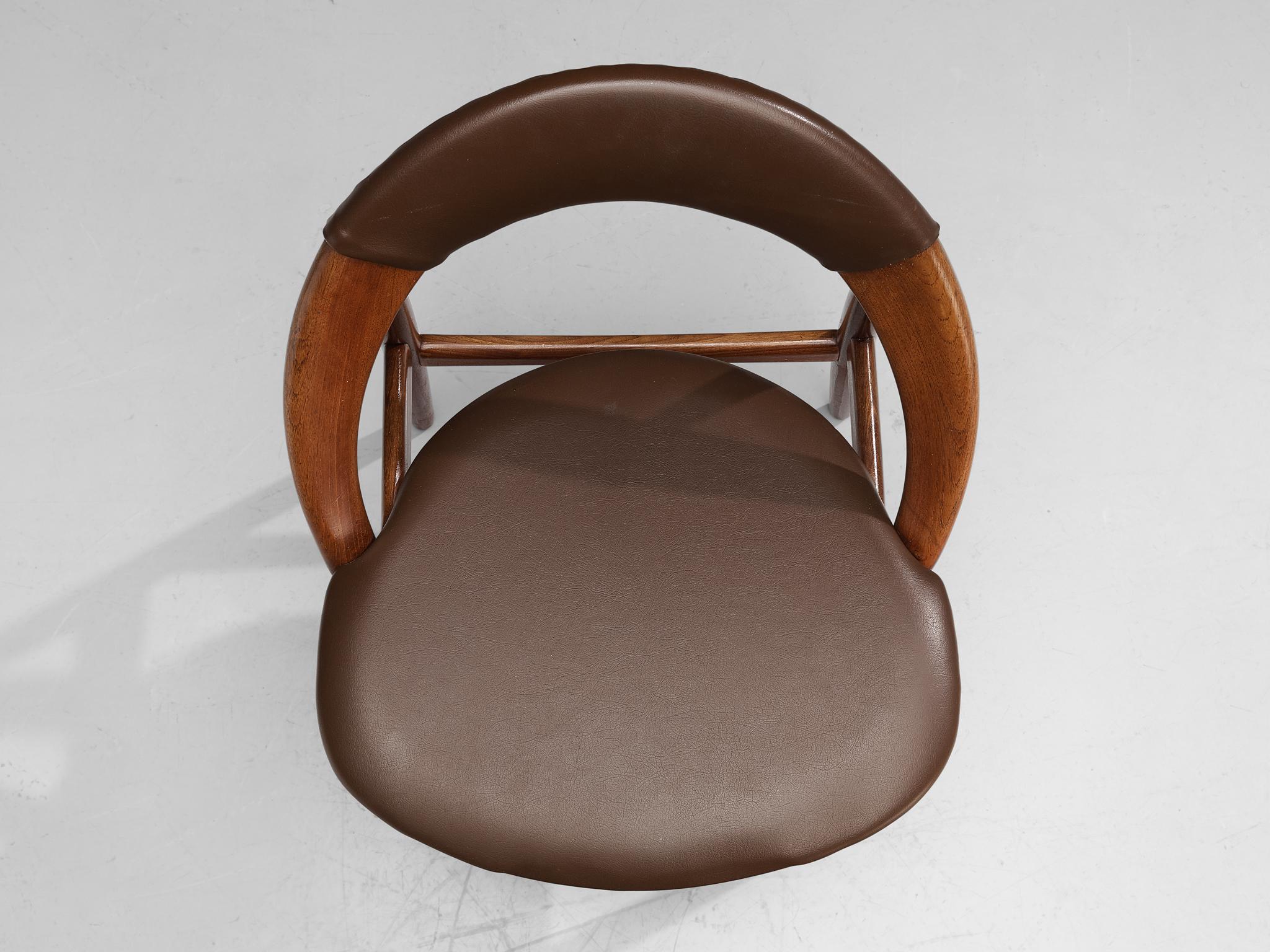 E. A. Johansson & A. H. Olsen Set of Six Chairs in Teak and Leatherette  3