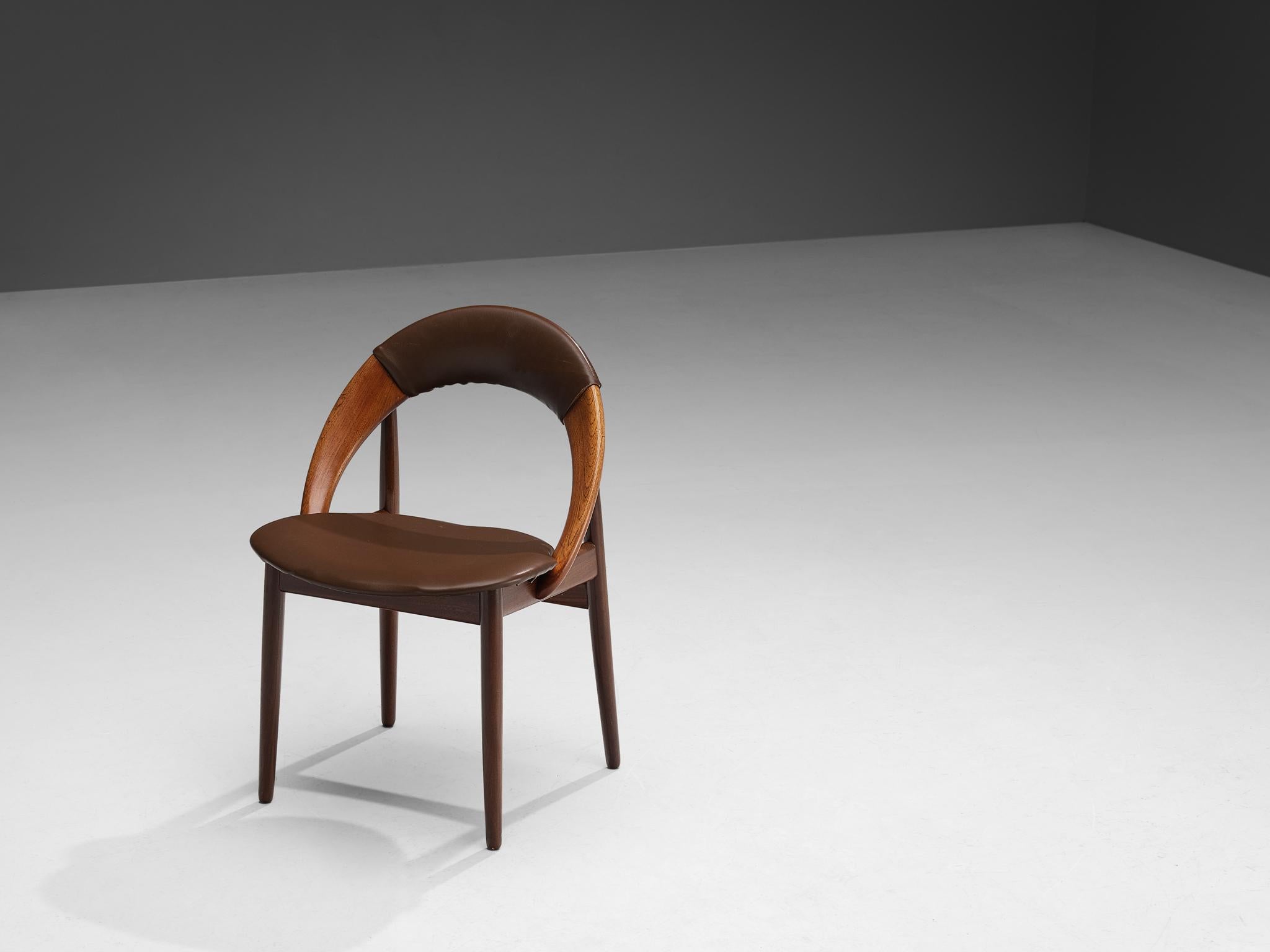 E. A. Johansson & A. H. Olsen Set of Six Chairs in Teak and Leatherette  5