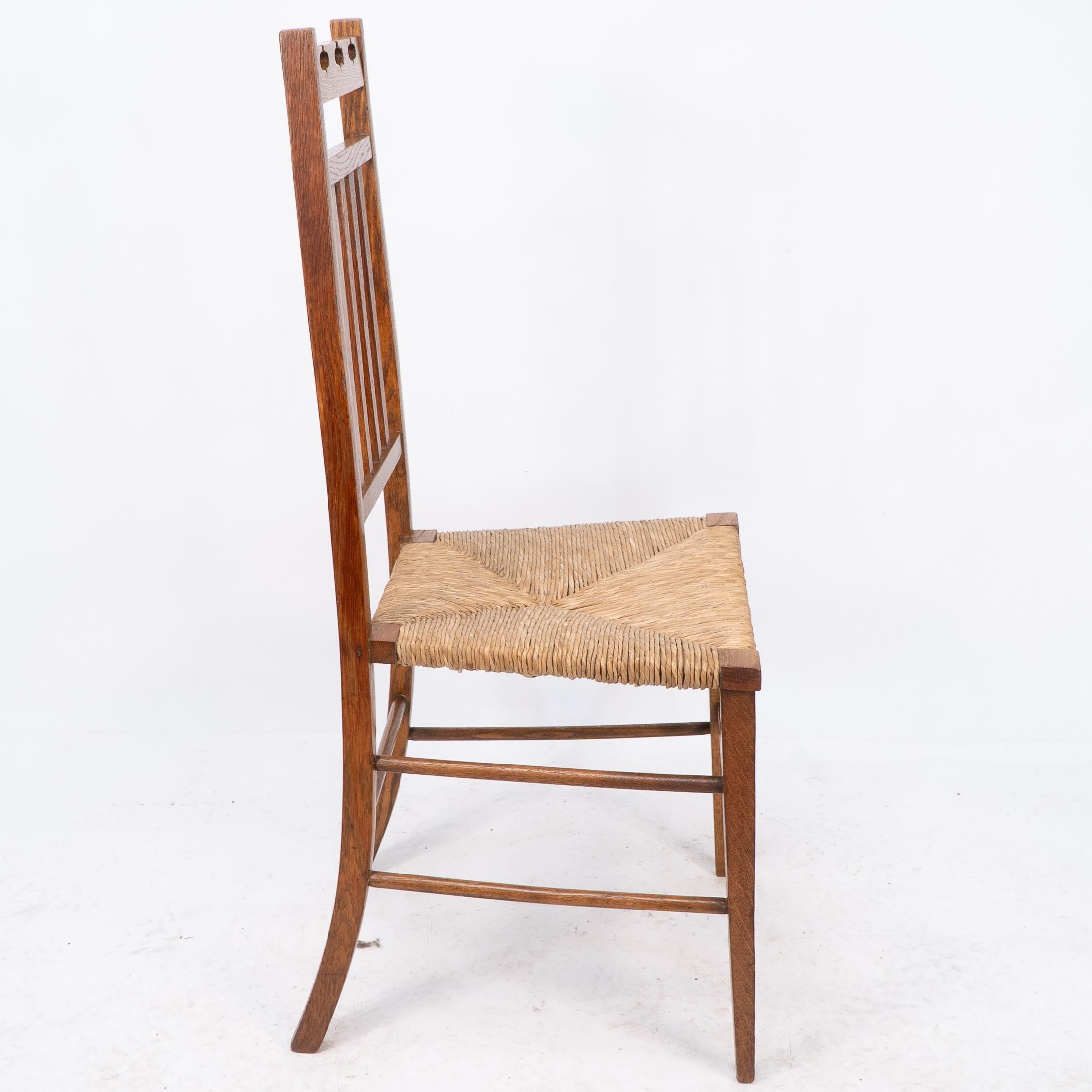 Hand-Crafted E A Taylor attri for Wylie & Lochhead. A pair of Arts & Crafts side chairs For Sale