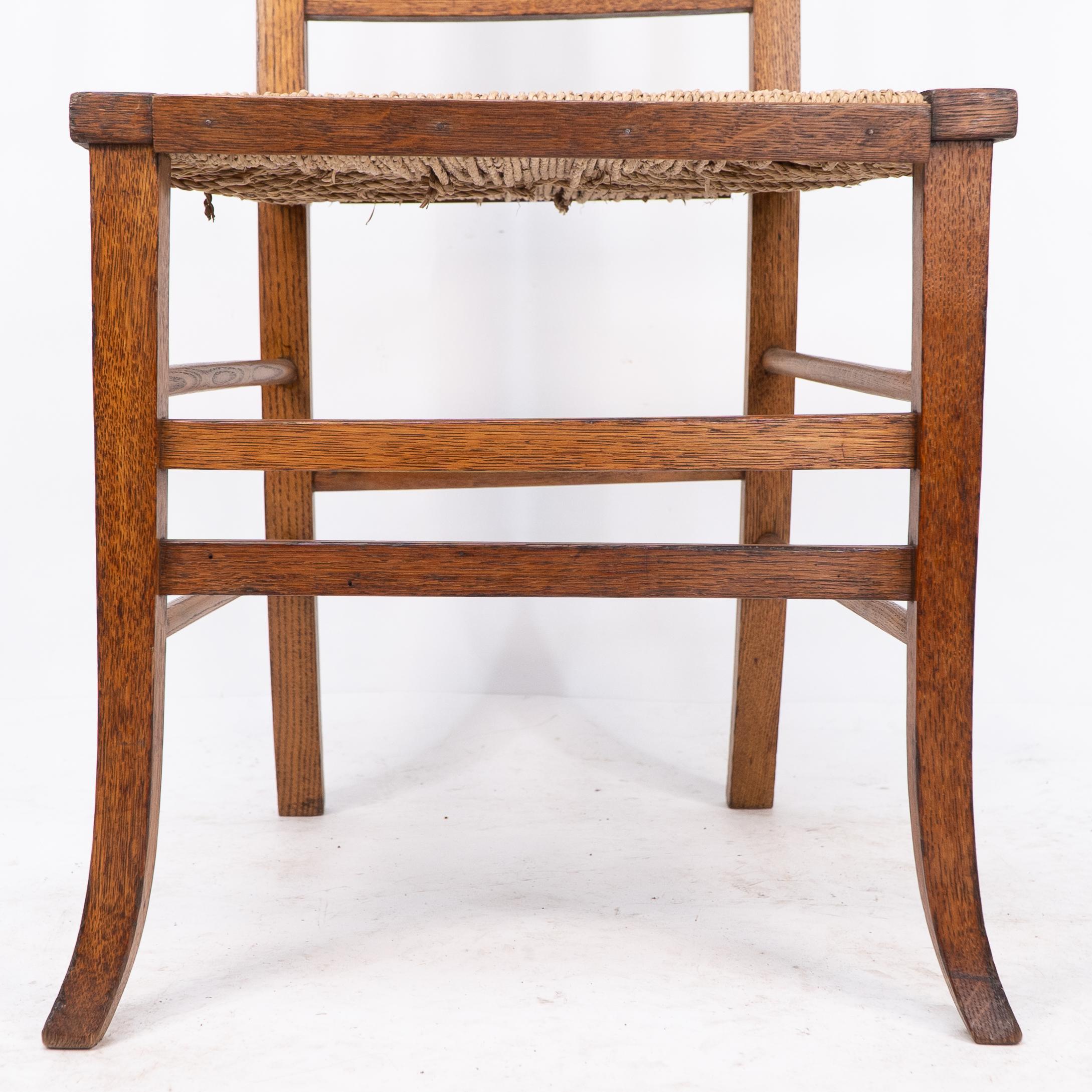 E A Taylor attri for Wylie & Lochhead. An Arts & Crafts side or bedroom chair For Sale 3