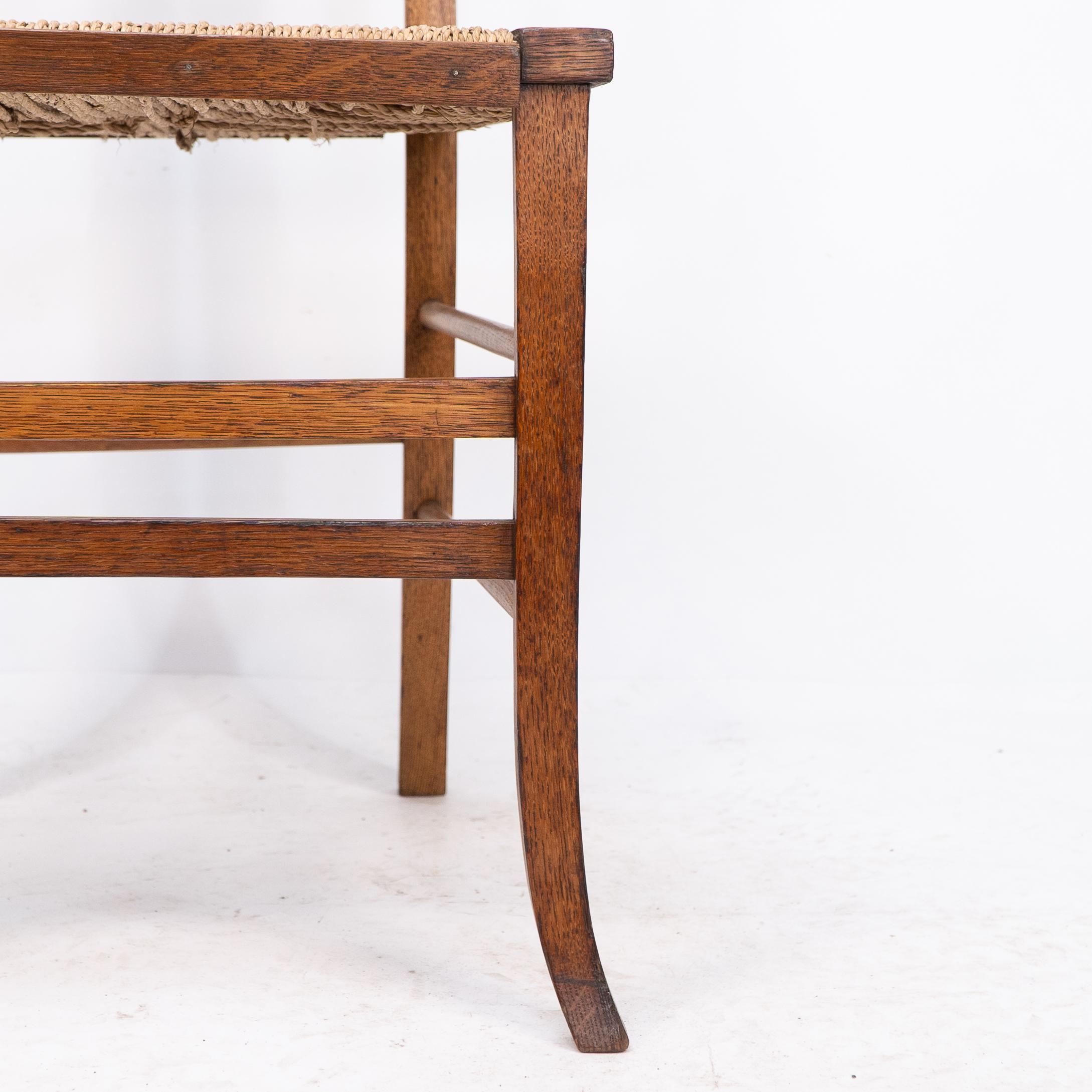 E A Taylor attri for Wylie & Lochhead. An Arts & Crafts side or bedroom chair For Sale 5