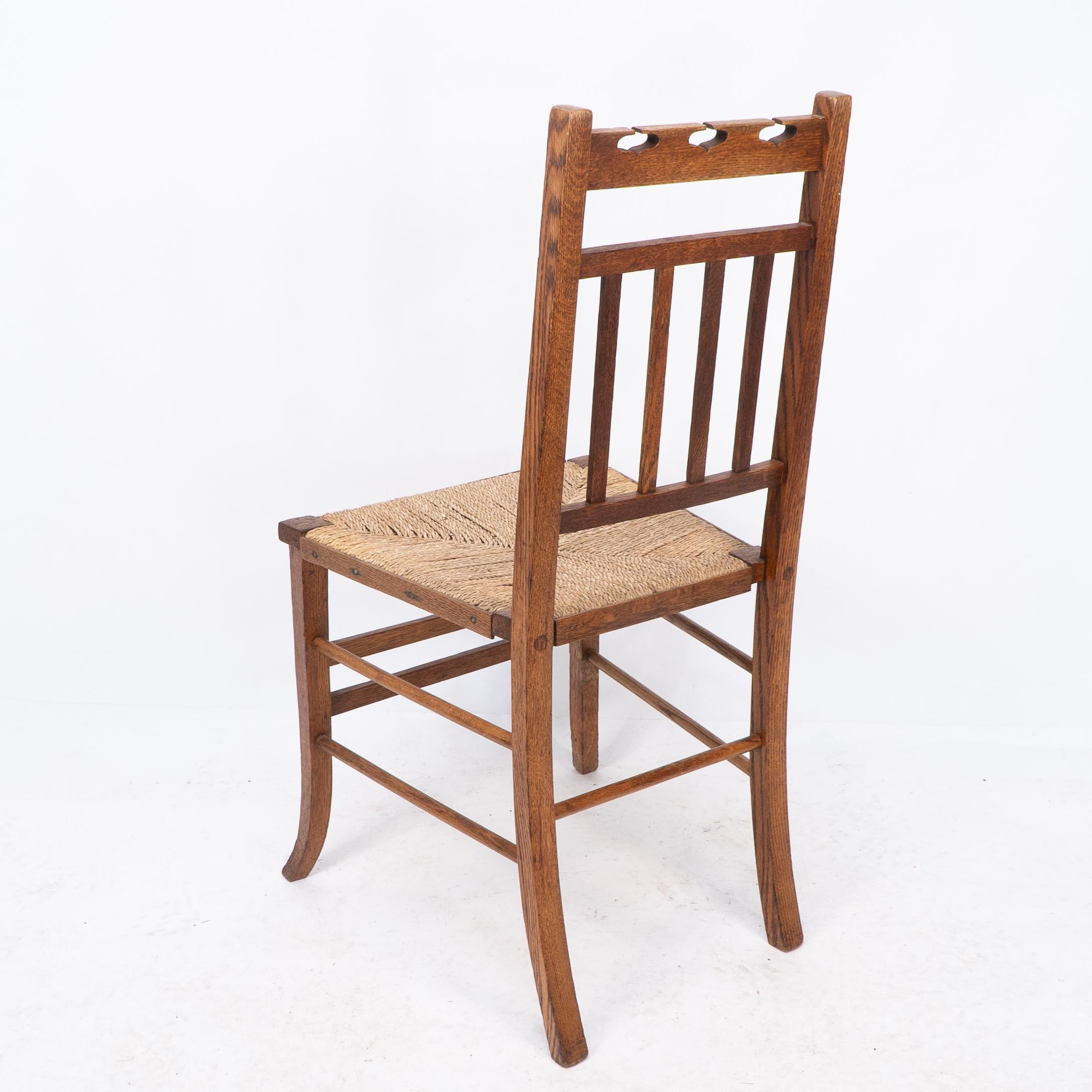 E A Taylor attri for Wylie & Lochhead. An Arts & Crafts side or bedroom chair For Sale 6