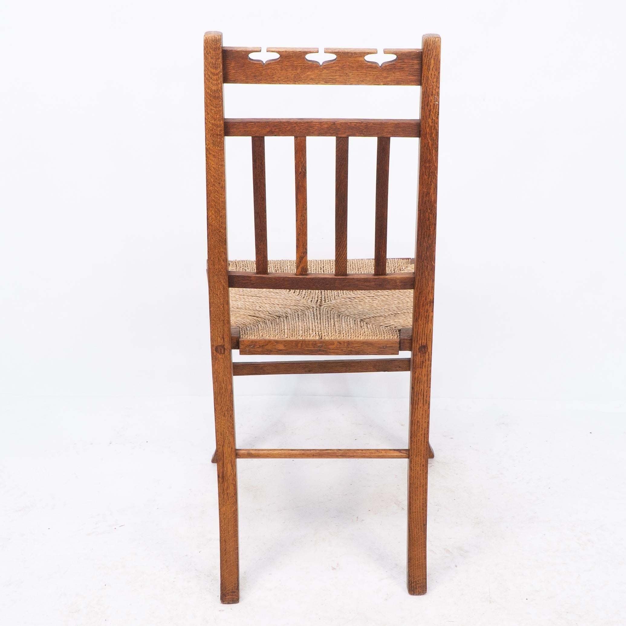 E A Taylor attri for Wylie & Lochhead. An Arts & Crafts side or bedroom chair For Sale 7