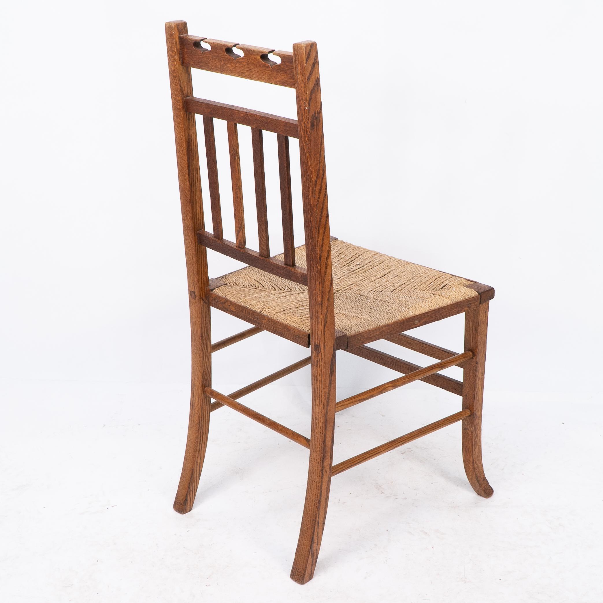 E A Taylor attri for Wylie & Lochhead. An Arts & Crafts side or bedroom chair For Sale 8
