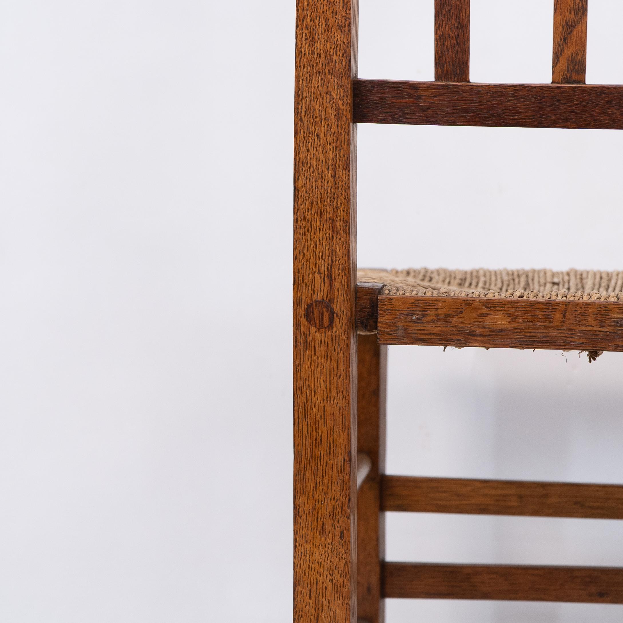 E A Taylor attri for Wylie & Lochhead. An Arts & Crafts side or bedroom chair For Sale 9