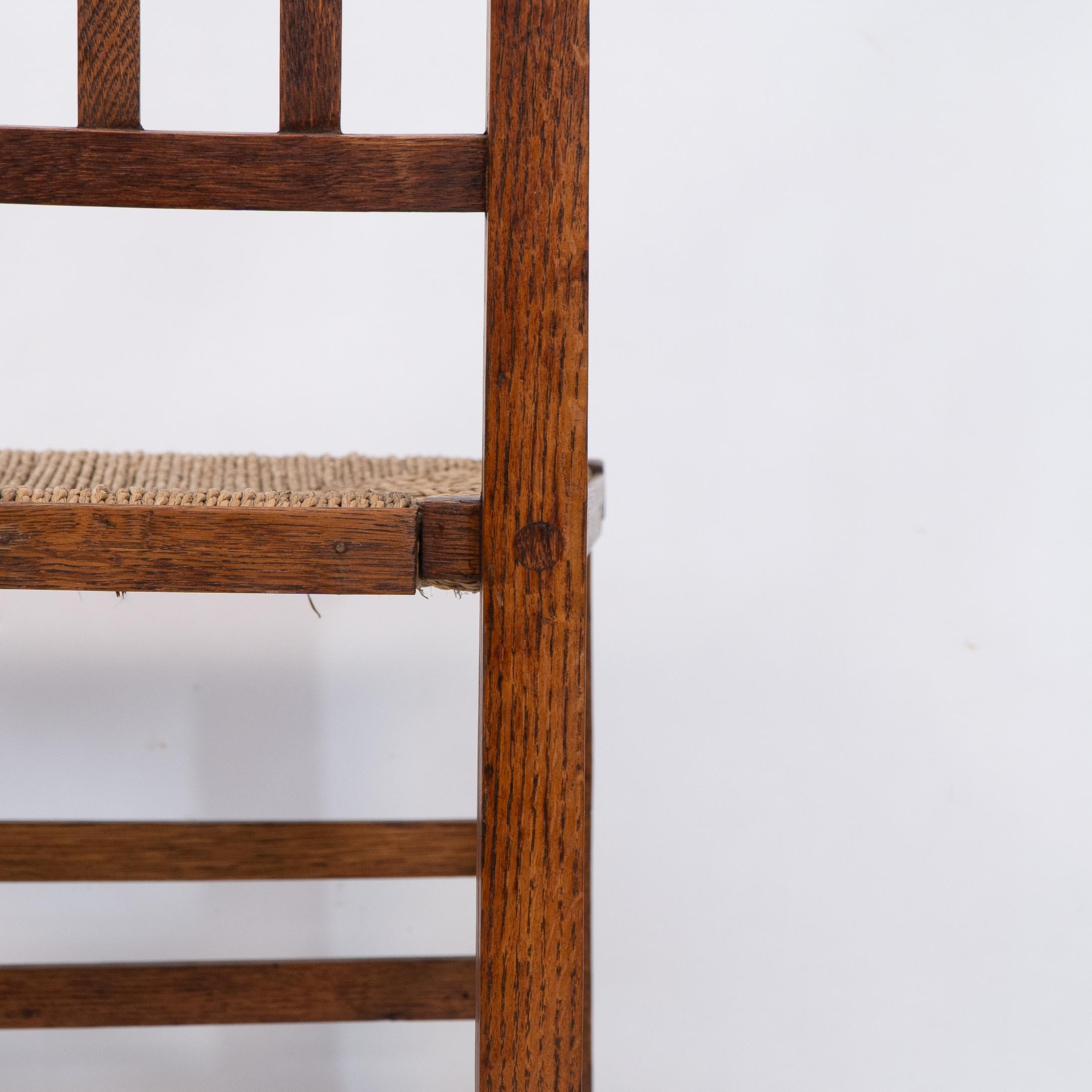 E A Taylor attri for Wylie & Lochhead. An Arts & Crafts side or bedroom chair For Sale 10