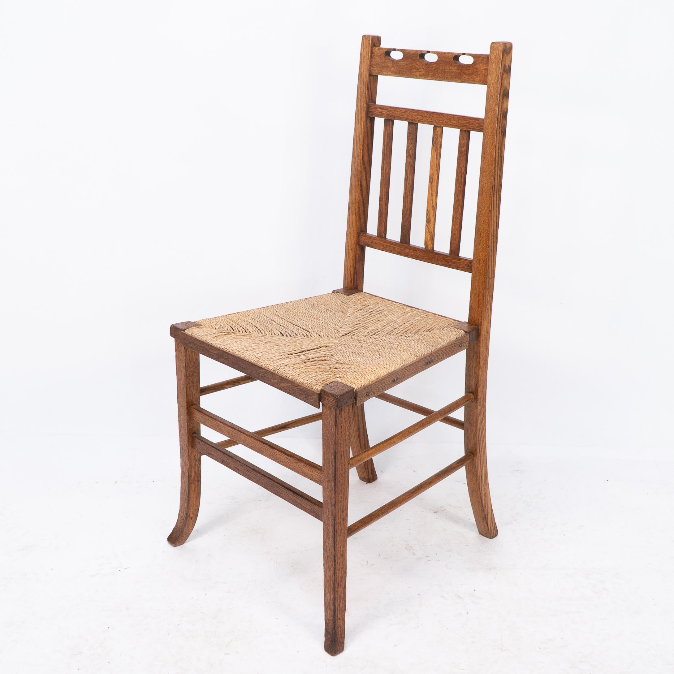 Arts and Crafts E A Taylor attri for Wylie & Lochhead. An Arts & Crafts side or bedroom chair For Sale