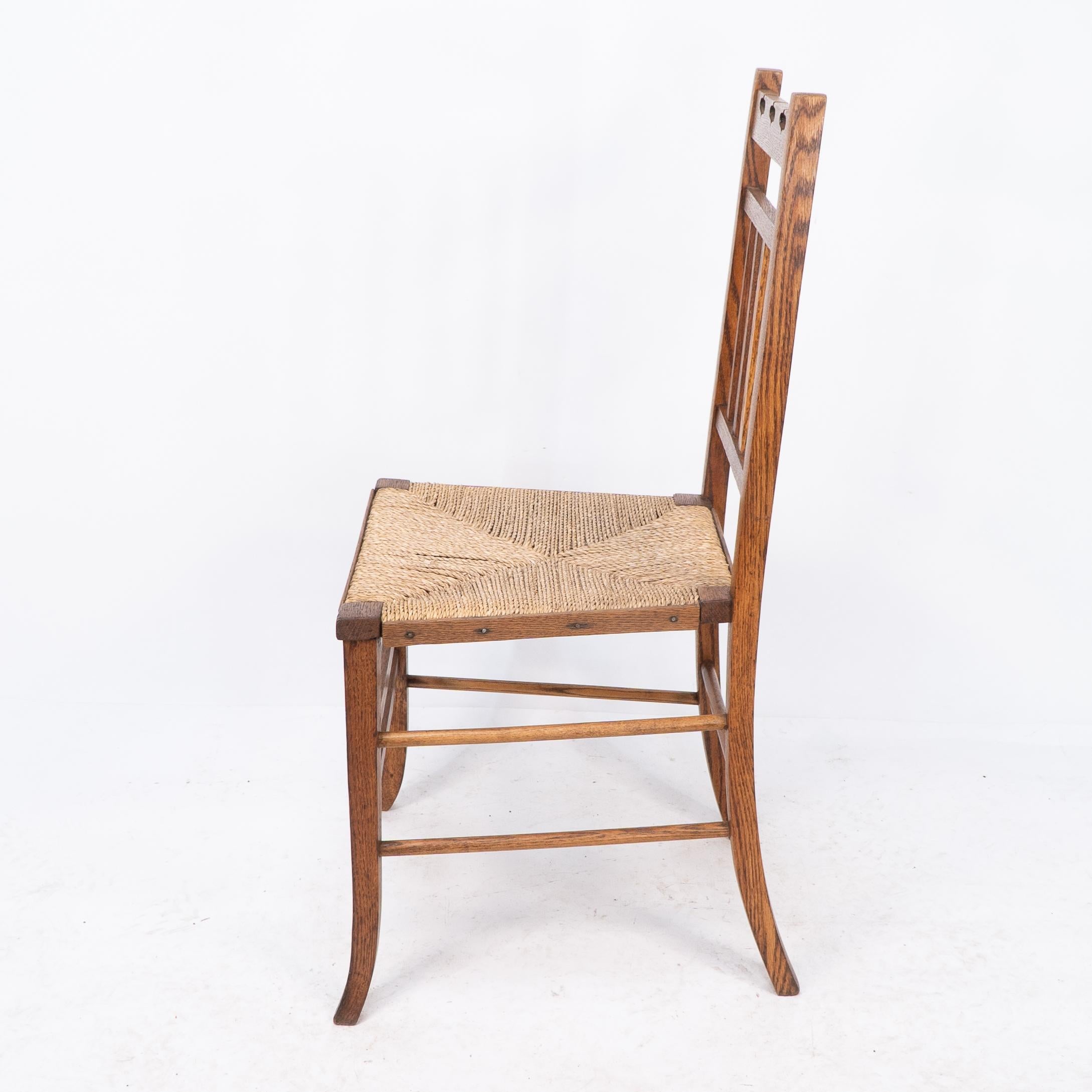 English E A Taylor attri for Wylie & Lochhead. An Arts & Crafts side or bedroom chair For Sale