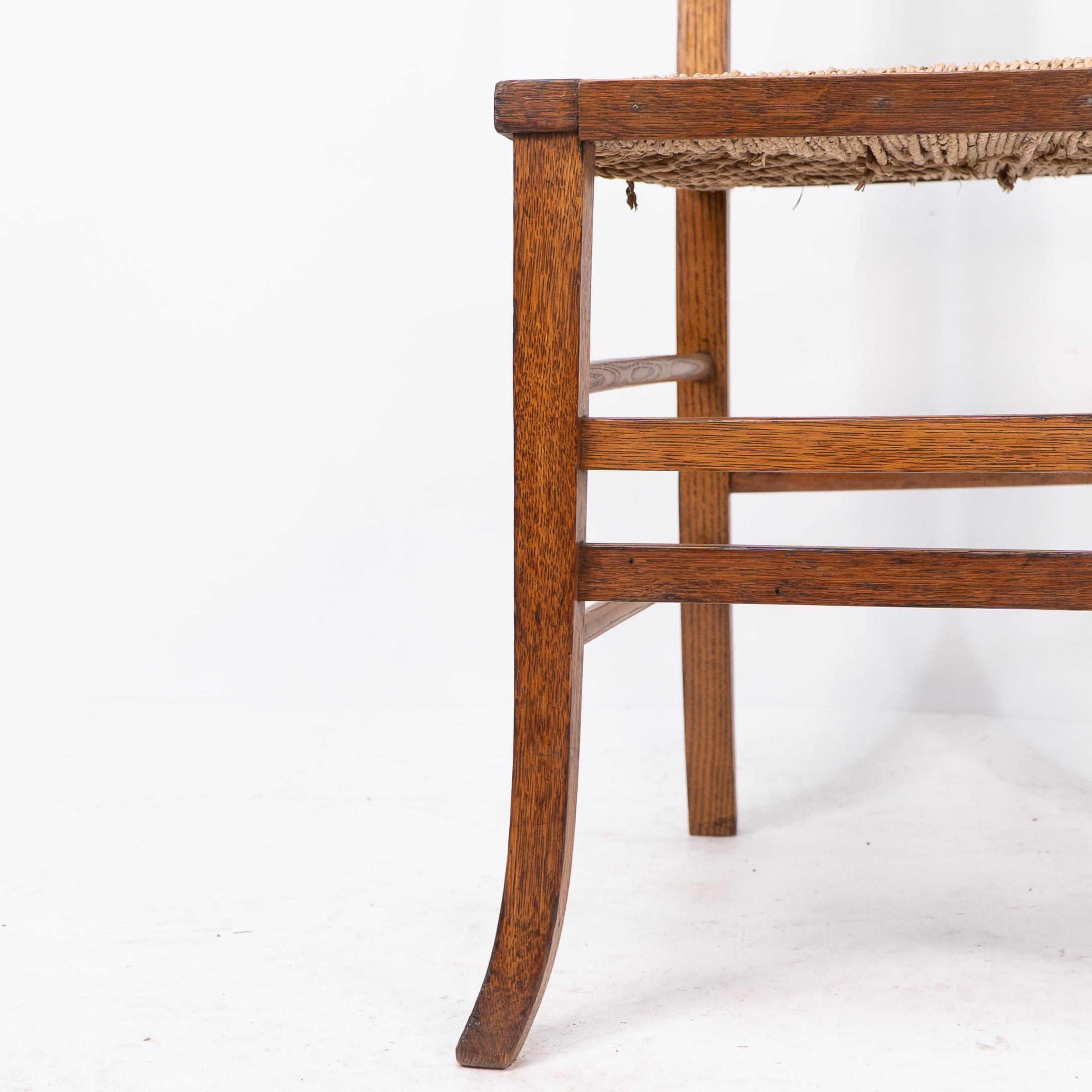 E A Taylor attri for Wylie & Lochhead. An Arts & Crafts side or bedroom chair For Sale 2