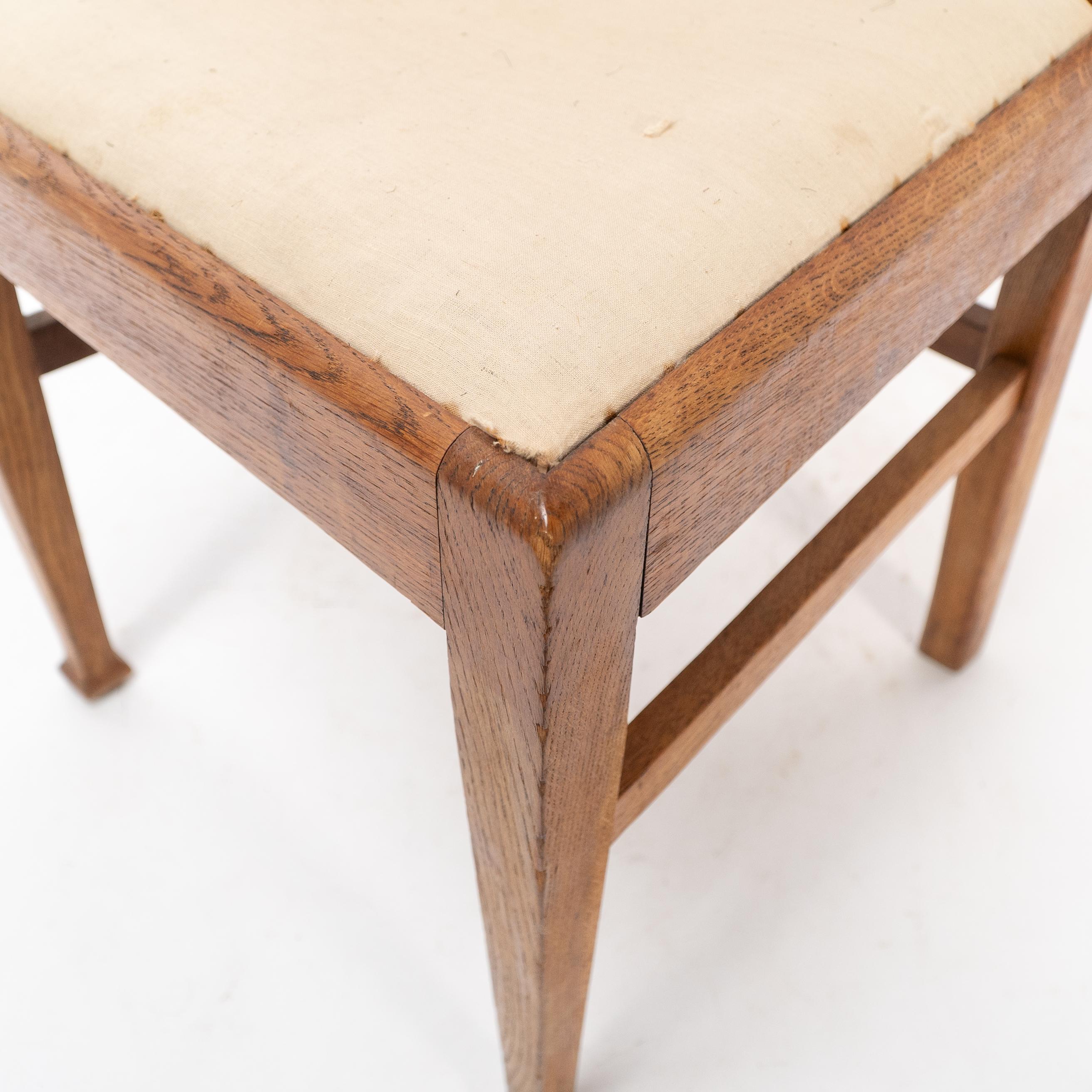 E A Taylor for Wylie & Lochhead. A set of four Arts and Crafts oak dining chairs 6