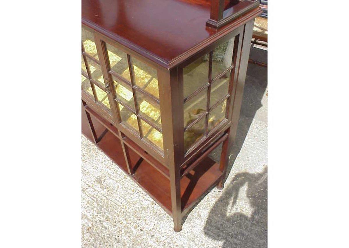 E A Taylor for Wylie & Lochhead Arts & Crafts Display Cabinet with Heart Details For Sale 1
