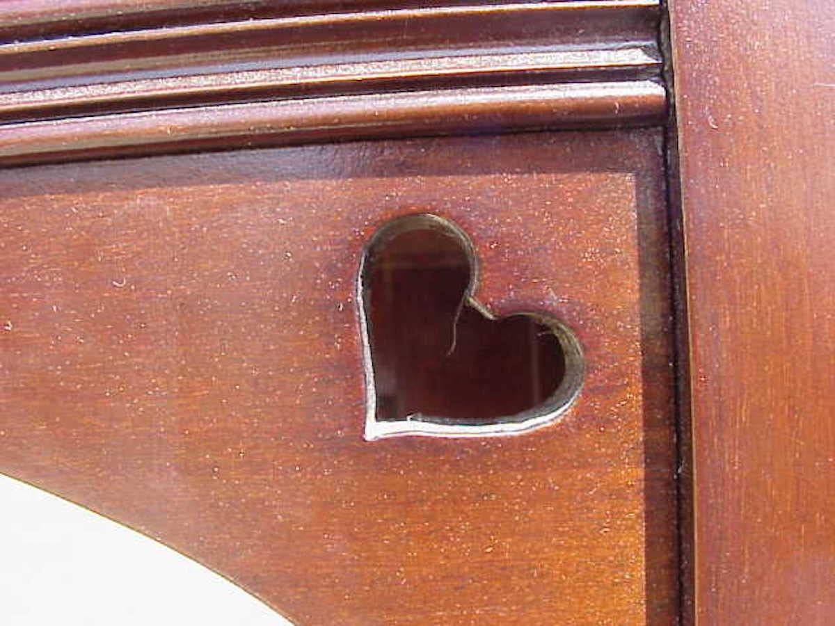 Early 20th Century E A Taylor for Wylie & Lochhead Arts & Crafts Display Cabinet with Heart Details For Sale