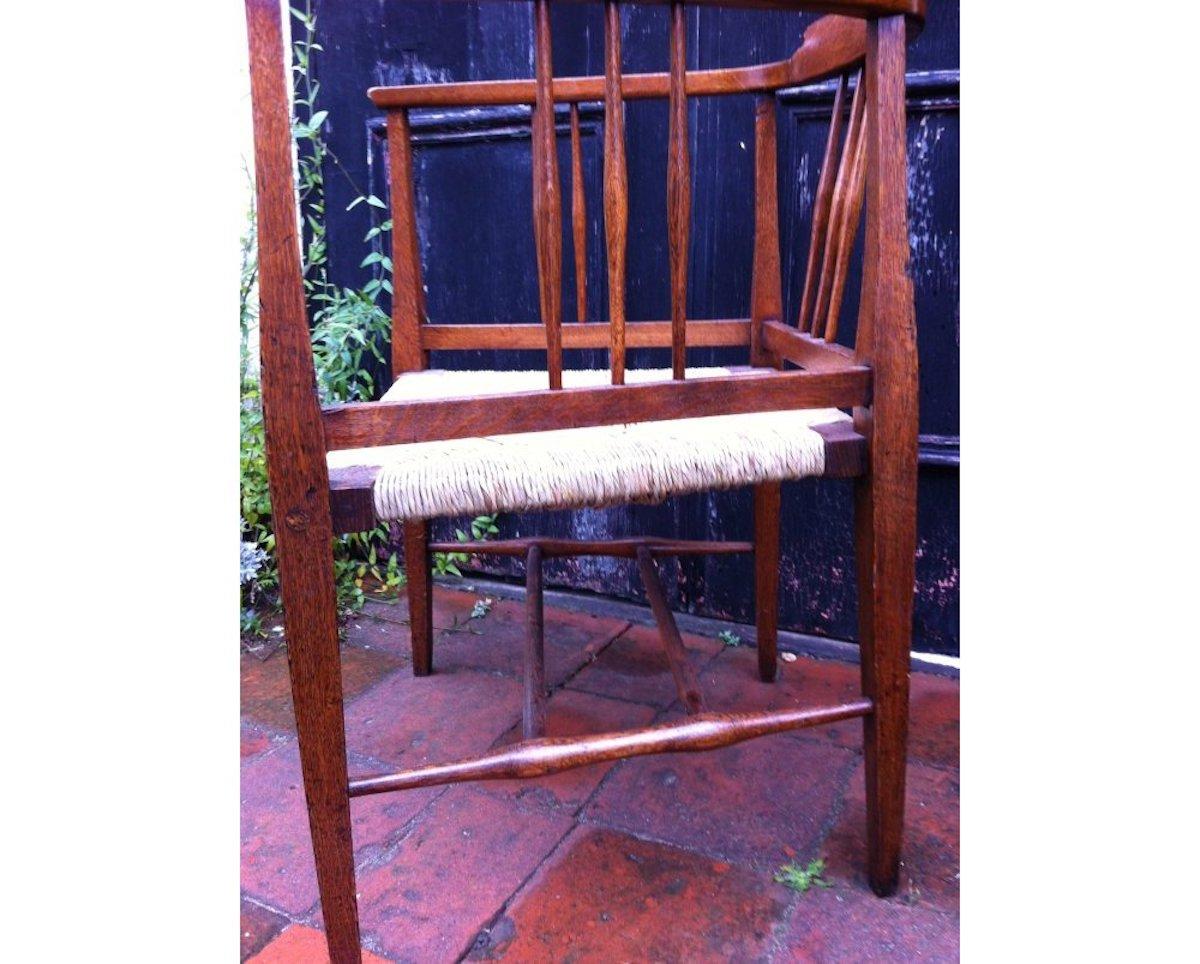 E A Taylor, Wylie and Lochhead or Shapland & Petter. A Fine Rush Seated Armchair 1