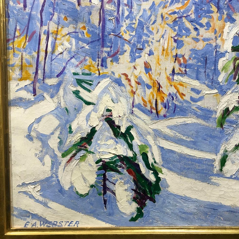 E. Ambrose ster American Modernist Winter Scene, Tamworth, New