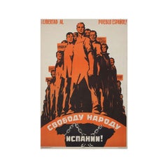 1963 original soviet poster - Freedom for the Spanish people! - USSR