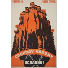1963 original soviet poster - Freedom for the Spanish people! - USSR