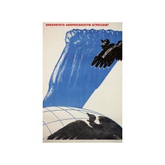 1966 Soviet propaganda poster Artsrunyan anti-American aggression Cold War