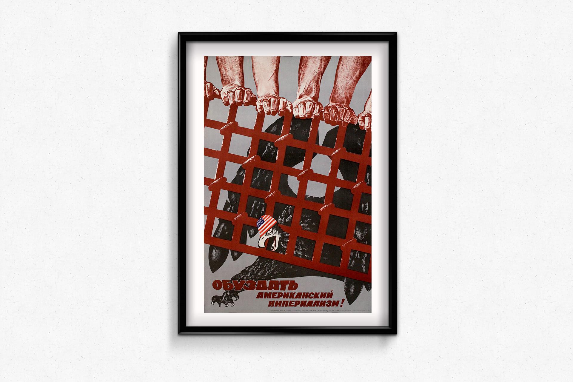 En 1968 par l'artiste graphique soviétique E. Artsrunyan - Le impérial américain audacieux ! en vente 1