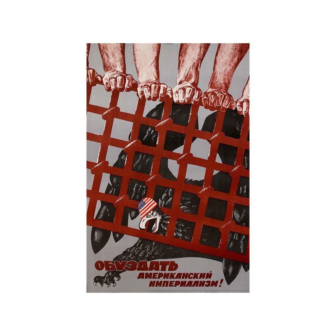 En 1968 par l'artiste graphique soviétique E. Artsrunyan - Le impérial américain audacieux ! en vente 3