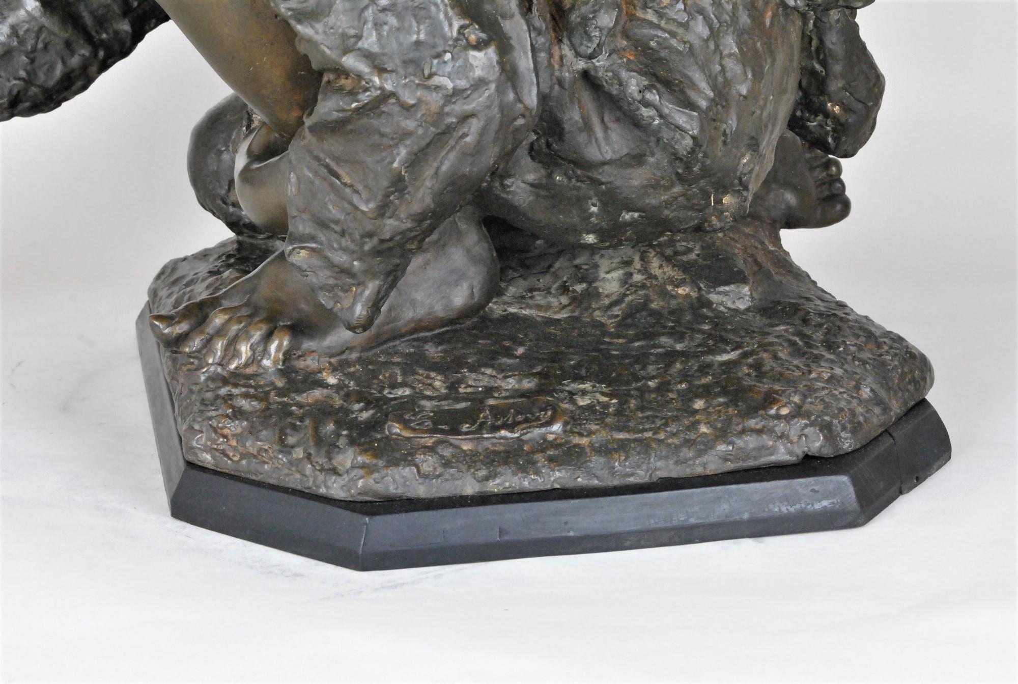 E Astorri, Marble Player, Signed Bronze, Late 19th / Early 20th Century For Sale 4