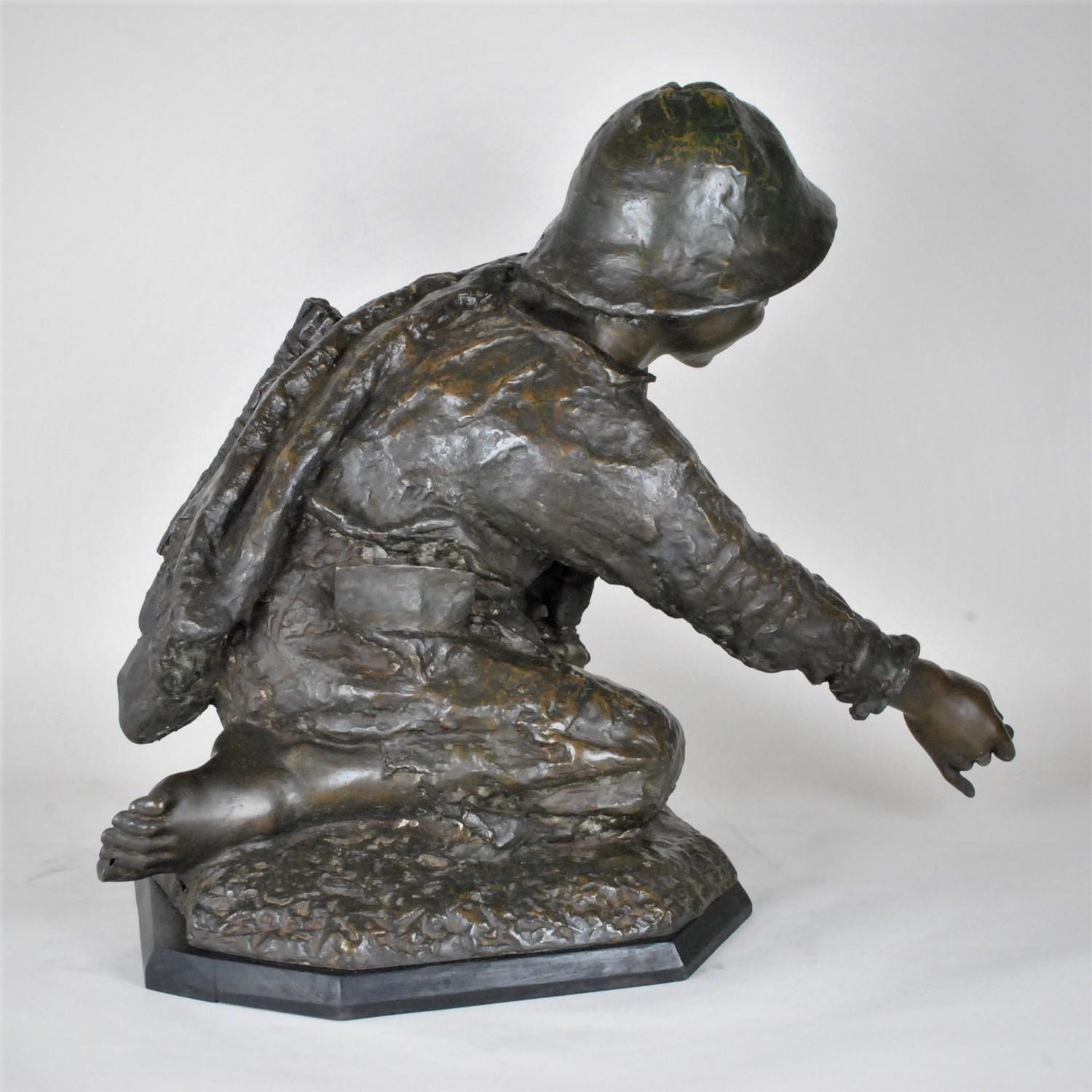 E Astorri, Marble Player, Signed Bronze, Late 19th / Early 20th Century For Sale 8