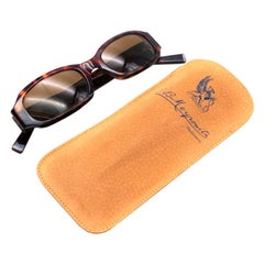 E. B. Meyrowitz Brown Tortoiseshell Handmade Rectangular Sunglasses
