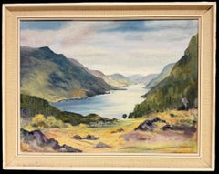 Ölgemälde einer schottischen Hochlandlandschaft mit Blick auf Loch Maree und die Berge