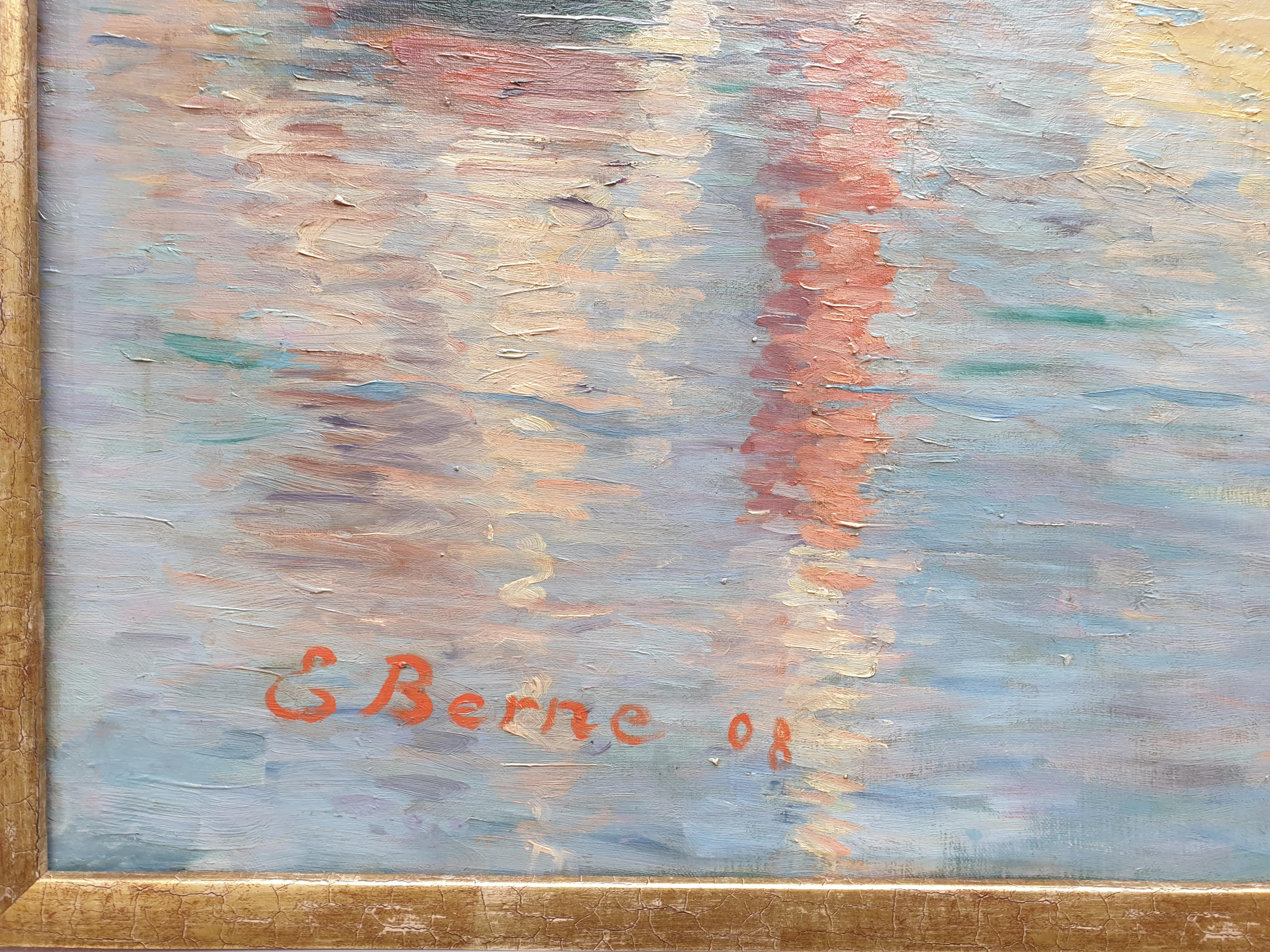 Peinture de Venise San Giorgio Maggiore Laguna Art nouveau 20e siècle en vente 2