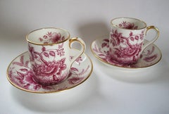E. Brain & Co, 'Peony', Foley Demitasse Cups & Saucers, U.K., circa 1950's