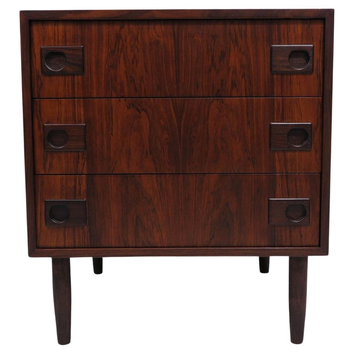 E Brouer Danish Rosewood Nightstand with Drawers For Sale