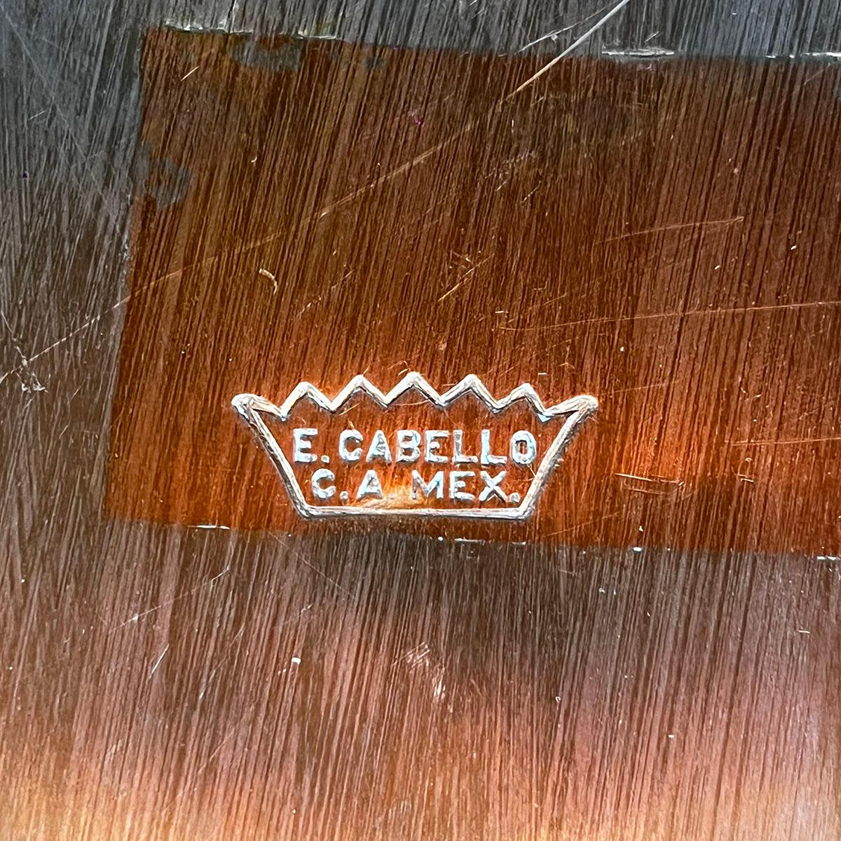 Placcato argento E. Piatto da centro Cabello 1960, Messico, metalli sposati / Vide Poche in vendita
