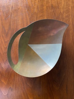 E. Cabello C.A. Mexico Mixed Metals Brass Copper Leaf Dish, circa 1960