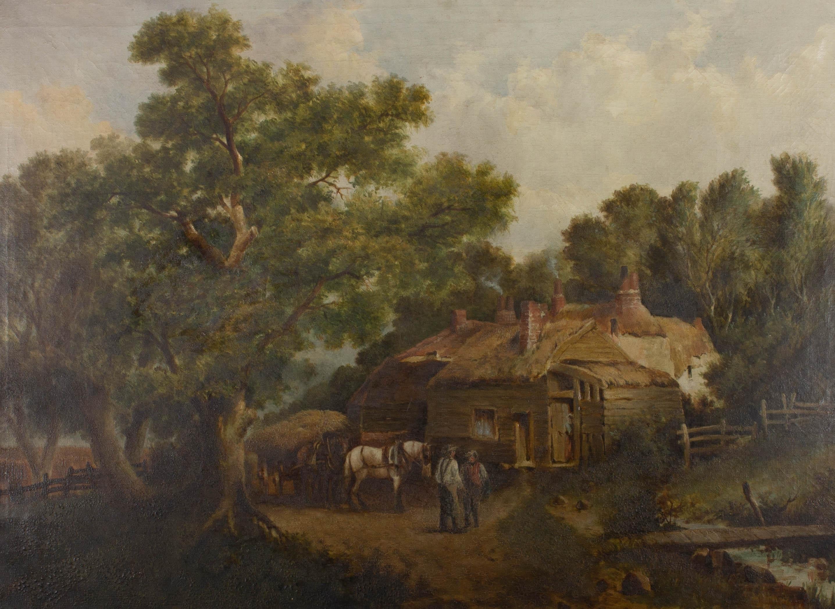 E. Carswell - Mid 19th Century Oil, Farmstead 1