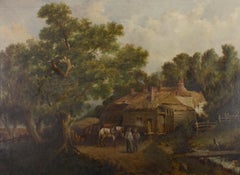 Antique E. Carswell - Mid 19th Century Oil, Farmstead